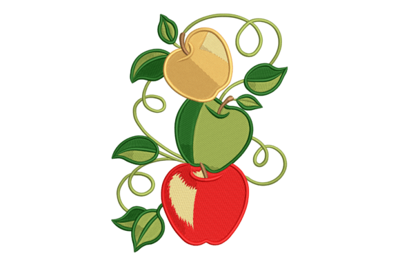 Apple Trio Vine Whimsical Fruit Review for Etsy Shops