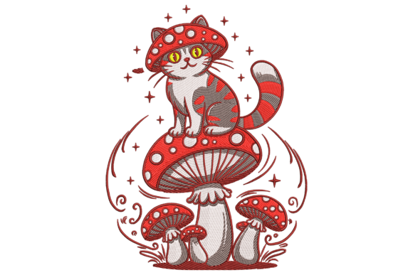Cat with Mushroom: A Seasonal Embroidery Review