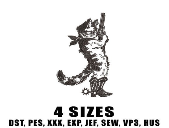 Cowboy Cat: A Charming Touch for Personalized Embroidery Gifts