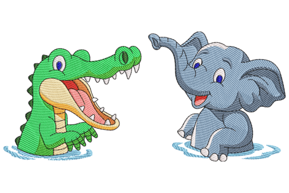 Crocodile and Elephant Friends Embroidery Review