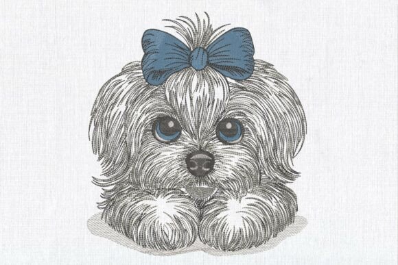 Cute Fluffy Puppy Maltese Embroidery Review