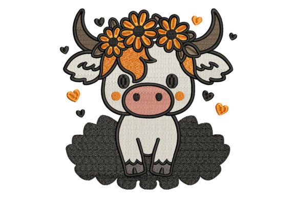 Cute Highland Cow with Flower Crown Review