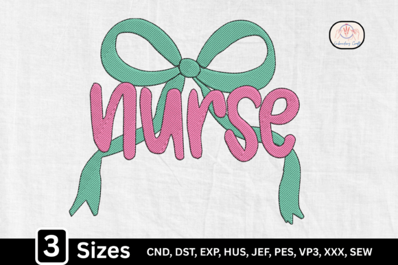 Girly Coquette Nurse Bow Embroidery Review