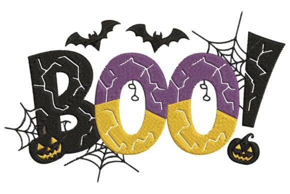 Purple and Yellow BOO Halloween Applique Review