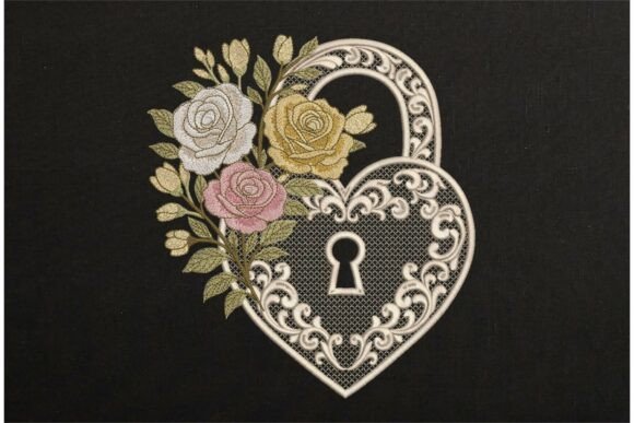 Vintage Romantic Heart Lock Lace Black Review